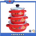 Personnalisé Decal Rouge Couleur Meilleur 3PCS Soupe Pot